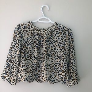 Monteau leopard print crop shirt